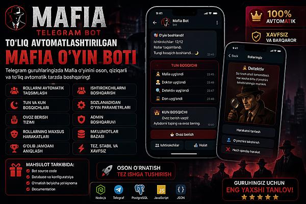 Mafia Telegram Bot — готовый автоматизированный игровой бот