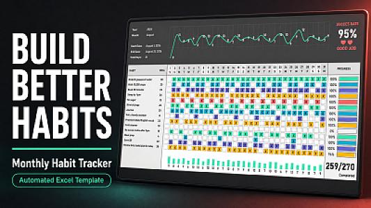 Monthly Habit Tracker – Automated Excel Dashboard