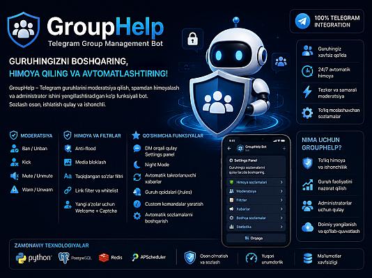 GroupHelp — Telegram-бот для управления и защиты групп