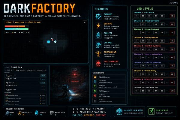 DARK FACTORY — 2D Sci-Fi игра на выживание