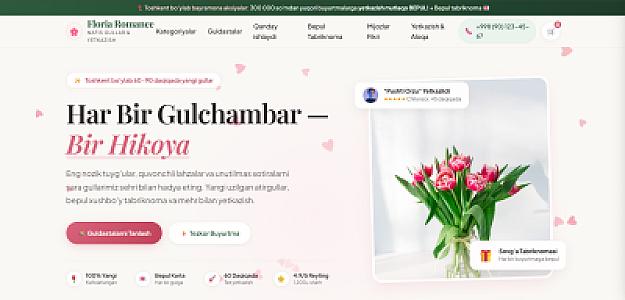 🌸 BLOOM — Gul Yetkazib Berish Xizmati uchun Zamonaviy Sayt
