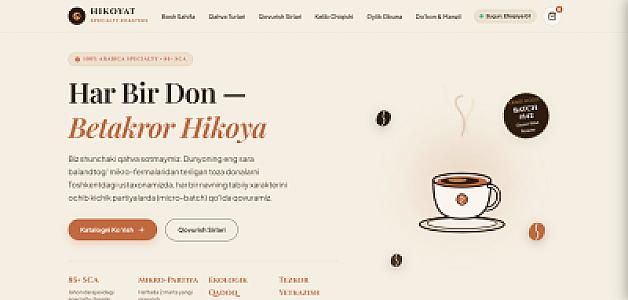 ☕ ROAST & CO — Maxsus Qahva Qovurish Ustaxonasi uchun Iliq va  Professional Sayt