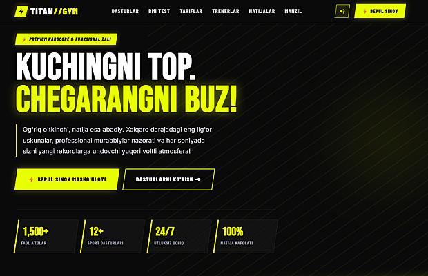 💪 IRON PULSE — Fitness Klub / Sport Zali uchun Dinamik va  Kuchli Sayt