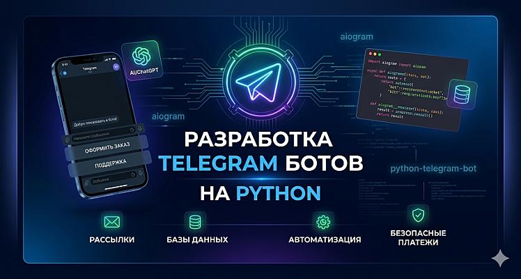Разработка Telegram-бота на Python под ключ (любая сложность)