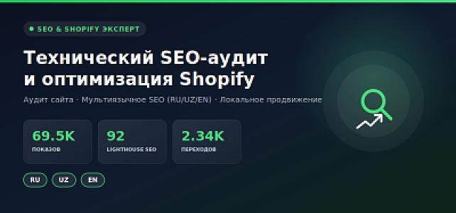 Технический SEO-аудит и оптимизация Shopify-магазина
