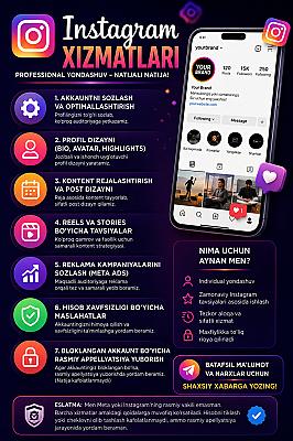 Instagram akkauntini sozlash va rivojlantirish | Professional Instagram xizmatlari