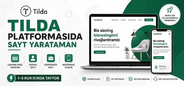 Tilda platformasida zamonaviy va moslashuvchan veb-sayt yarataman