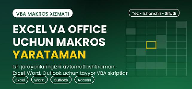EXCEL WORD OUTLOK ACCESS UCHUN MAKROS
