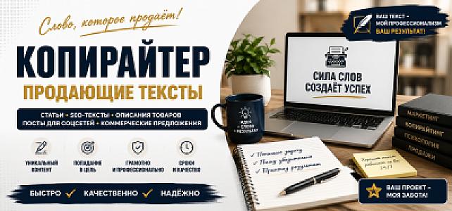 Напишу качественный продающий текст