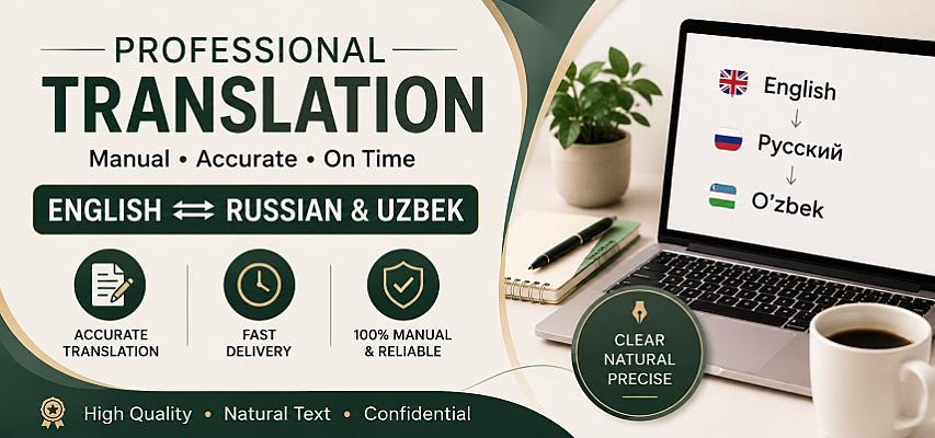 Точный перевод текстов: Английский  Русский/Узбекский