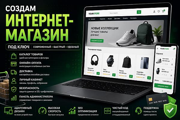 Разработаю интернет-магазин под ключ