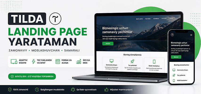 Создам современный адаптивный Landing Page на Tilda