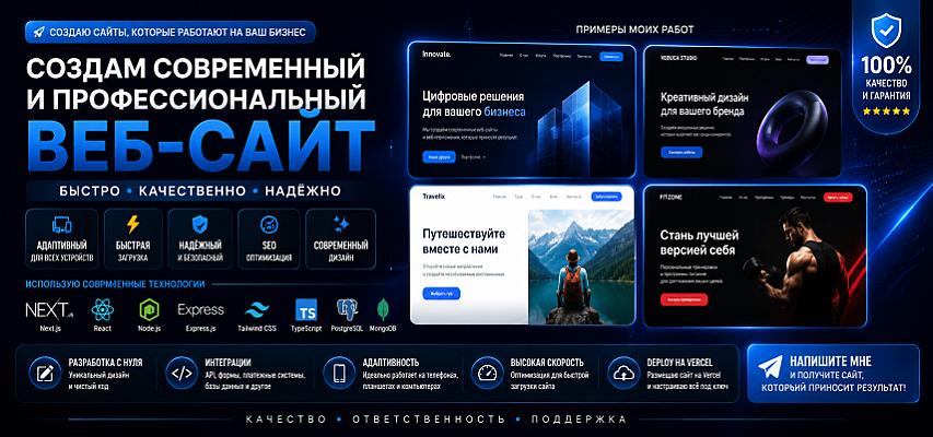 Создам современный и профессиональный веб-сайт.