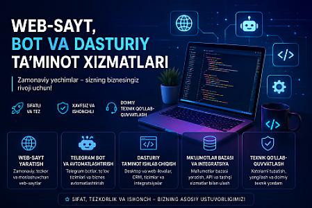Veb-sayt, bot va dasturiy ta'minot xizmatlari