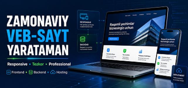 Zamonaviy va responsive veb-sayt yarataman