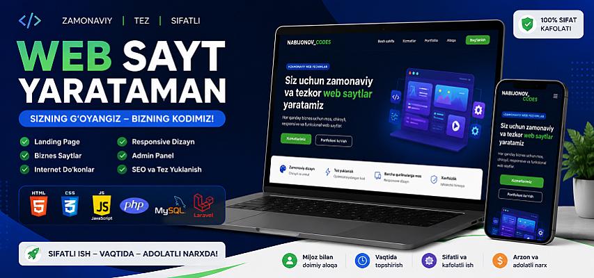 Python (Django) va PHP (Laravel)da veb-ilovalarni ishlab chiqish