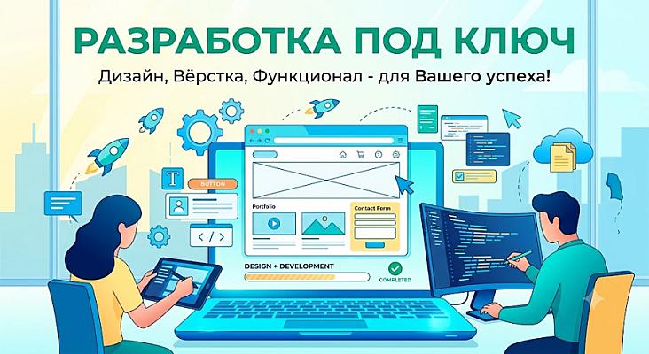 Разработка современного веб-сайта под ключ (дизайн + верстка + функционал)