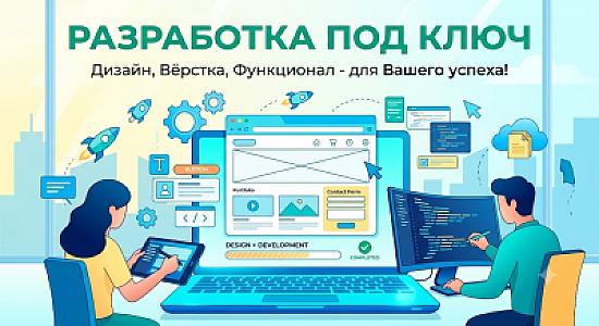 Разработка современного веб-сайта под ключ (дизайн + верстка + функционал)