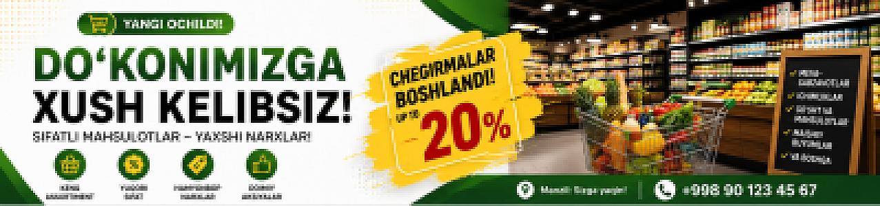 Do‘konlar uchun zamonaviy reklama banneri tayyorlayman
