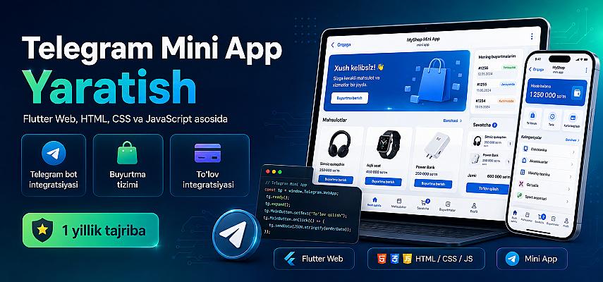 Telegram Mini App va Web App ishlab chiqish