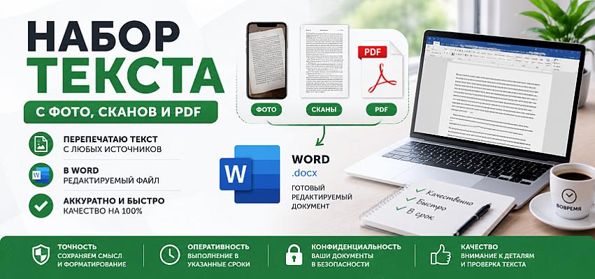 Перепечатка текста с фото, сканов и PDF в Word
