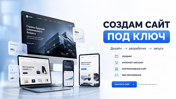 Saytlar yaratish: lending sahifalar, internet-do'konlar, istalgan murakkablikdagi vizit-kartochka saytlar