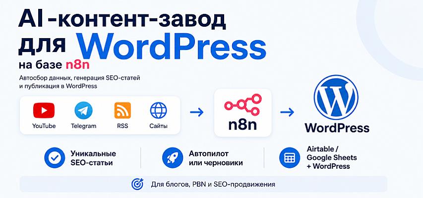 AI-контент-завод для WordPress на базе n8n