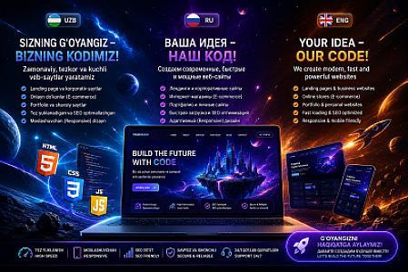 Zamonaviy va responsive web-sayt yaratib beraman