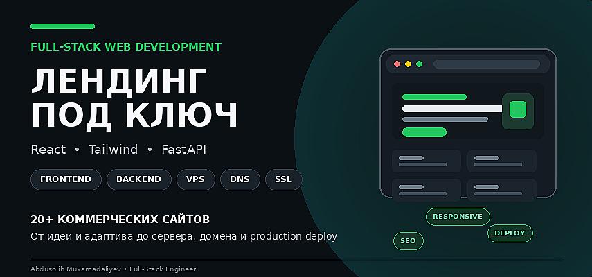 Разработка современного сайта / лендинга под ключ