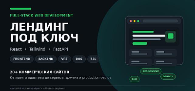 Разработка современного сайта / лендинга под ключ