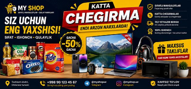 Do‘kon uchun professional reklama dizayni