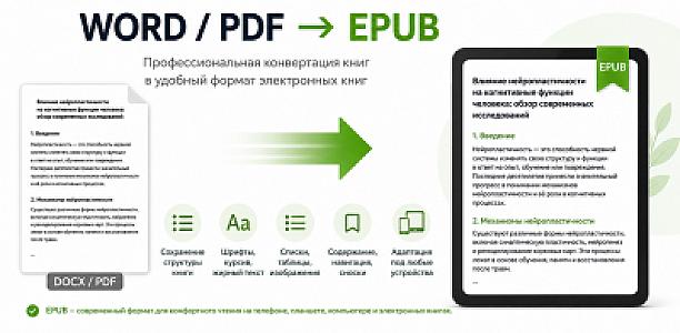 Превращу вашу книгу в полноценную электронную книгу EPUB