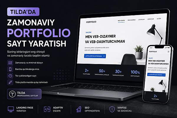 Tildada zamonaviy portfolio yaratish