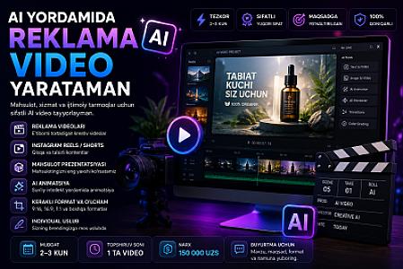 AI yordamida reklama video yarataman