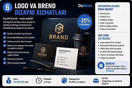 Professional Logo va Brend Identifikatsiyasi Dizayni