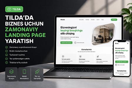 Tilda’da biznes uchun zamonaviy landing page yaratish