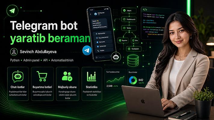 Telegram bot yaratib beraman