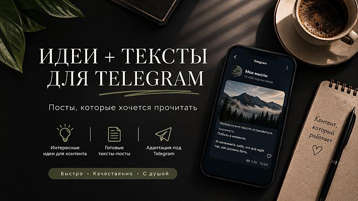 Придумаю идеи и напишу посты для Telegram