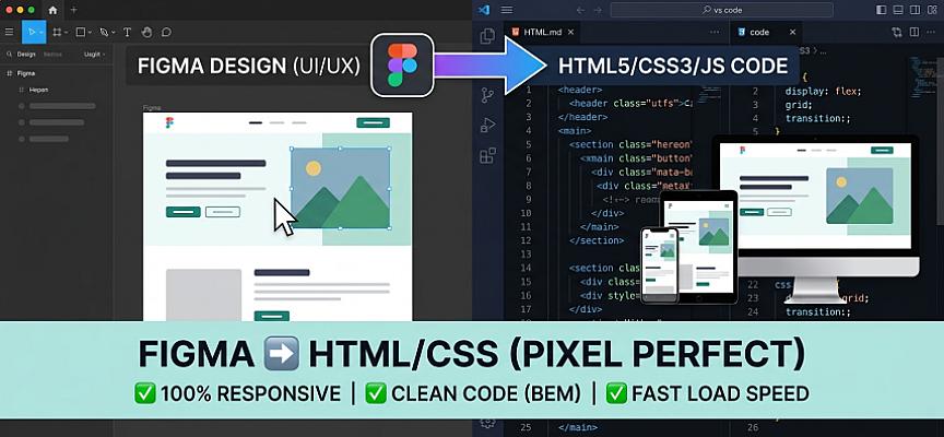 Качественная верстка из Figma в HTML/CSS (Pixel Perfect & Responsive)