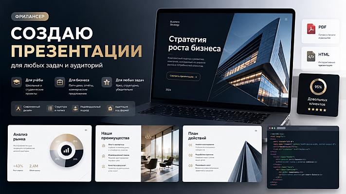 Сделаю презентацию любой сложности под ключ