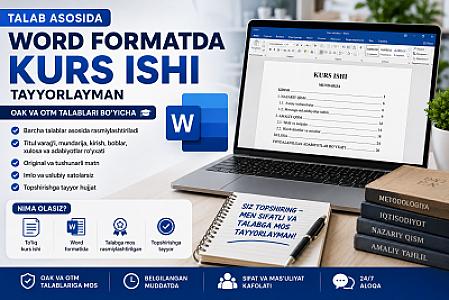 Word hujjatlarini formatlash va professional rasmiylashtirish