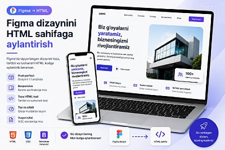 Figma dizaynini HTML sahifaga aylantirish