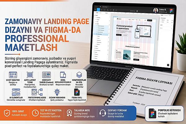 Figma’da zamonaviy landing page dizayni yaratish