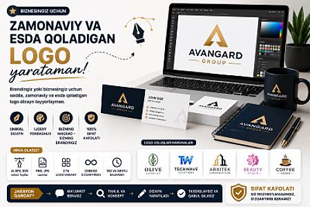 Biznesingiz uchun zamonaviy logo yarataman