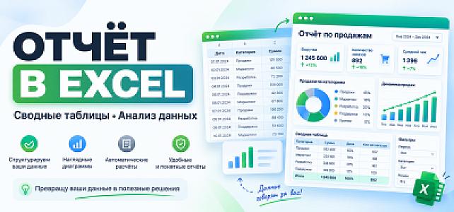 Сделаю сводный отчёт в Excel из ваших данных