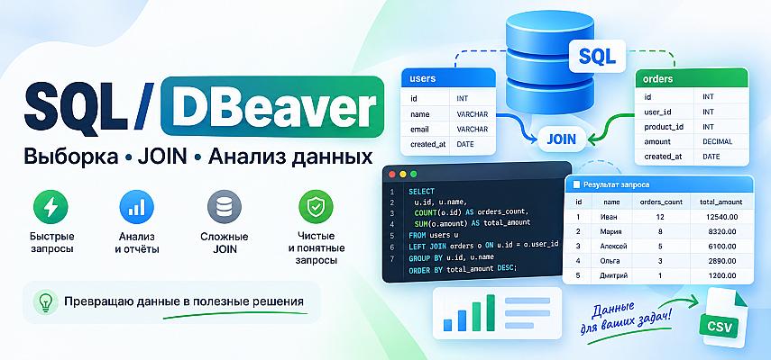 Напишу SQL-запрос для выборки и анализа данных