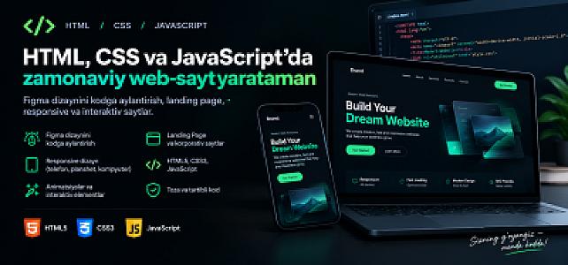 HTML, CSS va JavaScript’da zamonaviy web-sayt yarataman