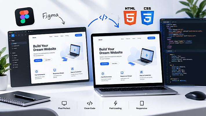 Figma dizaynini HTML/CSS saytga aylantirish