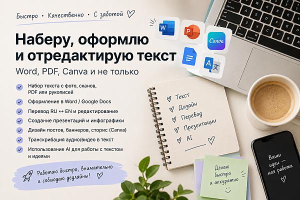 Профессиональное оформление и редактирование текстов