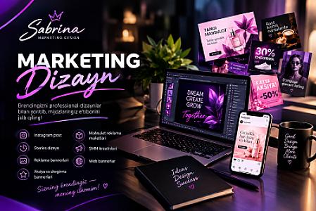 Marketing dizayn — Instagram post, banner va reklama maketlari